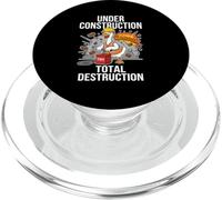 Under Construction Total Destruction Funny Demolition Goose PopSockets PopGrip for MagSafe