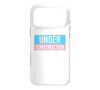 UNDER CONSTRUCTION Trans Flag LGBTQ Gender Transitioning Case for iPhone 17 Pro Max