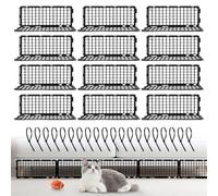 Under Couch Blocker, Adjustable Toy Blockers for Furniture, 12 Pack Blocking Board with 20 Ties Stop Toys and Pets from Going Under Sofa Bed, Plastic Floor Protectors Guards Barrier