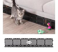 Under Couch Blocker for Toys 6" H, Plastic Under Furniture Gap Protector for Pets Blocker with Retainer, Spliced Barrier to Block Cats and Dogs for Bed Sofa Clearance (Black 24 Pack 12 Feet)