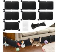 Under Couch Blockers for Pets, 6.7" Height-83 Length in Total Couch Blockers, Keep Dogs Off Couch Sofa, Durable Detachable Under Couch Toy Blocker with Strong Tape, Black