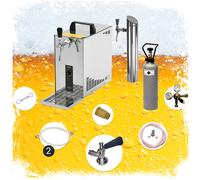 Under counter Complete set - Beer Dispenser, Beer Machine - Lindr PYGMY 25 1-line dry cooler, 35 liters/h, including dispensing column, Green Line Type G