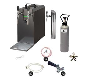 Under counter Complete set - Beer Dispenser, Beer Machine - STREAM 50 beer case, flow cooler 2-line dry cooler, up to 55 liters/h Type M, NC Adapter