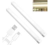 Under Cupboard Kitchen Lights 30cm Cabinet Light Motion Sensor Led Indoor Rechargeable Strip Light AUTO/ON/OFF Magnetic Stick on Wireless USB Powered for Shelf Stairs Counter Closet Bedroom Kitchen