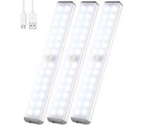 Under Cupboard Light,28LED Motion Sensor Light Indoor Closet Wireless Kitchen Lights Cabinet Undercounter Lighting Rechargeable Battery Powered Bedroom Night Homelife Stick On for Shelf Stair
