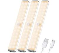 Under Cupboard lights,LED Motion Sensor Light Indoor Closet Wireless Undercounter Lights Kitchen Cabinet Lighting Rechargeable Battery Powered Bedroom Night Homelife Stick On for Shelf Stair lamps