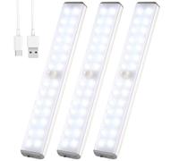 Under Cupboard Lights,Motion Sensor Lights Indoor 28LED Closet Type-C Wireless Kitchen Light Cabinet Under Counter Lighting Rechargeable Battery Powered Bedroom Night Homelife Stick On for Shelf Stair