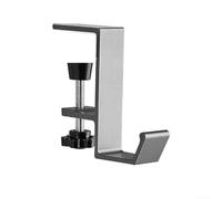 Under Desk Bag Hook Heavy Duty Aluminum Schoolbag Hanger Adjustable Clamp On Table Mount For Backpacks Headphones Student Desk Organizer Space Saving Storage Solution Black White Gray(grey)