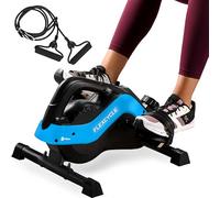 Under Desk Bike Pedal Exerciser - FlexCycle Exercise Bike Stationary Magnetic Cycle with LCD Monitor & Resistance Bands for Arm & Leg Recovery & Therapy