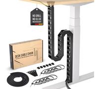 Under desk cable management raceway - Perfect for sit stand desk cable management - Flexible cable snake -Vertebrae cable management (Black)