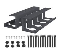 vidaXL Cable Management Shelf Under Desk 2 Pack Charcoal Modern Cable Tray Rust Resistant Metal Desk Storage Room Organizer