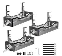 Under Desk Cable Management Tray 3 Pack, Cable Management Under Desk No Drill, Cable Organizer with Clamp for Wire Management, Cord Organizer for Office, Home - No Damage to Table (Black)