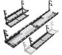 Under Desk Cable Management Tray 31Inch Extendable Under Desk Wire Management Tray Clamp Mount Under Table Cord Management No Damage The Desk
