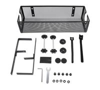 Under Desk Cable Management Tray, Carbon Steel Cord Organizer with Side Round Hole and Trapezoidal Design, Metal Desk Cable Organizer for Office Study Workstation (Black)