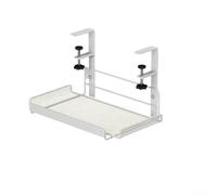 Under Desk Cable Management Tray Carbon Steel Hole-Free(White-L)
