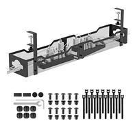 Under Desk Cable Management Tray, No Drill Cable Management Mesh Wire Organizer Side Opening Design for Home, Office, Internet Cafe, Kitchen (Black, 1 Pack 25'')