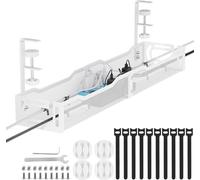 Under Desk Cable Management Tray No Drill Desk Cable Organizer Wire Cord Organizer with Clamp Mount Cables Tidy Organiser for Home Office Internet Cafe Managing Cables and Power Strips