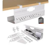 Under desk cable management tray no drill - Desk wire management - Cord organizer - Huge load capacity - Under desk cable tray no drill (White, 1 piece set)