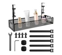 Under Desk Cable Management Tray - No-Drill Wire Organiser | Metal Cable Tidy With Clamp | Side Opening Design Wires Managements | Cord Organizer For Home Offiice, Standing Tables
