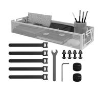 Under Desk Cable Management Tray - Steel mesh Organizer Basket, clamp Mount no Drill System, Hidden Wiring Control Solution | Office Improvement for Computers Standing Tables Gaming setups