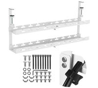 Under-Desk Cable Strip Organizer 2 Levels Pull-Out up to 5kg 728mm White