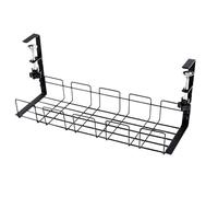 Under Desk Cable Tray Under Desk Cable Management Rack Non-Perforated Metal Tray, 2 pcs Collapse & Screw Models(Screw Model-1pc)