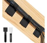 Under Desk Cables Management, Reusable Self-Adhesives Cables Management, Lightweight Adjustable Hook and Loop Ties for Organizing Charging Cables, Wired Headphones (100, Black)