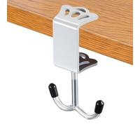 Under Desk Clamp, Hook for Desk Clamp - Double Iron Hooks for Table | Adjustable Thick Bag Support with Desk Top Assembly for Kitchen Bathroom