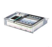 Under Desk Drawer Organizer for A4 Paper - 13"D x 9.8"W x 2.8"H ABS Storage Tray with Self-Adhesive & Screw Mount, Space-Saving Pull-Out Design for Office, Dorm or Home Kitchen(white)