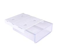 Under Desk Drawer Self Adhesive Desktop Storage Organizer,Under Table Hidden Storage Organizer Desktop Pencil Holder Tray Drawer for Office Stationery Document (Clear White)