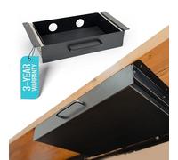 Under Desk Drawer Slide Out Attachment - Carbon Steel Undermount Table Drawer with Cable Management, Pull Out Add-On Storage for Office & Standing Desks (13" x 8" x 2.8")