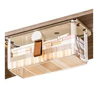 Under Desk Drawer - Table-Mounted Drawers, Desk Drawer with Slide, Hidden Storage Box | Mini Pull Out Pen Holder, Stick on Cosmetic Holder for Home, Floating
