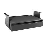 Under desk base with drawer shelf compartment and drawer protection