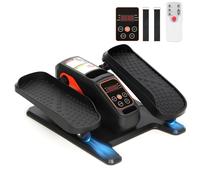 Under Desk Elliptical Machine, Quiet Electric Pedal Exerciser with 12 Adjustable Speeds, Remote Control, LCD Monitor, Foot Straps, Upgraded Lightweight Portable Seated Cross Trainer for Senior Adults