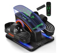 Under Desk Elliptical Machine, Upgraded 6 Adjustable Resistance &15 Speeds Electric Elliptical Leg Exerciser while Sitting for Seniors with Forward & Reverse Direction, Touch Screen and Remote Control