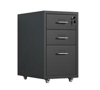 Under Desk File Cabinet with 3 Adjustable Shelves - Space-Saving Office Storage Solution, Easy Access & nization for Home & Office