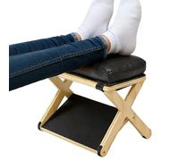 Under Desk Footrest - Double Layer Non-Slip Wooden Footrest Under Desk | Small Ergonomic Angled Leg Rest 33x27x23cm for Home, Dorm, Office, Apartment, Cham