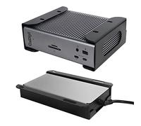 Under Desk Holder for Thunderbolt 4 Dock/Thunderbolt 3 Dock and Power Cable, Under Desk Iron Storage Rack for TS4 / TS3 Plus, No Drill, Easy Install with All Hardware Included