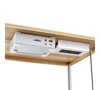 Under Desk Holder for Thunderbolt 4 Dock/Thunderbolt 3 Dock and Power Cable, Under Desk Iron Storage Rack for TS4 / TS3 Plus, No Drill, Easy Install with All Hardware Included, White