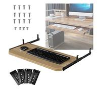Under Desk Keyboard Tray 70x27cm with Mouse Storage, Sliding Computer Arm for Easy Access, 5 Colors Available, Quick Assembly (Walnut Finish)