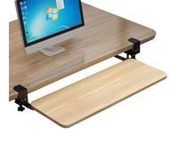 Under Desk Keyboard Tray Pull Out Mouse & Keyboard Drawer with C Clamp Sturdy SlideOut Computer Tray for Home Office SpaceSaving Solution A75x24cm