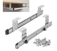 Under Desk Keyboard Tray Pull Out Slide Height Adjustable Slide Out Keyboard Draw Holder Track Full Extension Ball Bearing Under Table Lift Bracket for Mounting Music Keyboard Piano Without Tray