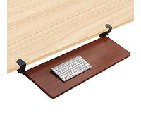 Under Desk Keyboard Tray Sliding Der for Home Office Easy Install Clamp Platform Space Saving Desk Extender (Brown 52x25cm 20.5x10inch)