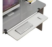 Under-Desk Keyboard Tray, Space-Saving Wooden Shelf with Clamp, Easy Installation, Pull-Out Keyboard & Mouse Holder for Home Office, Ergon Design