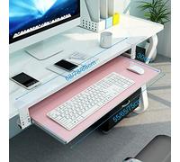 Under Desk Keyboard Tray with Pull Out Drawer & Mouse Platform Wrist Support Red 75 x 30 cm Optimize Workspace & Enhance Productivity