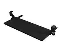 Under-Desk Keyboard Tray with Pull-Out Drawer No Drill Required Adjustable Support for Desks 1-4.5 cm Thick (Black 64cm/25.2inch) - Ergonomic Design for Comfort