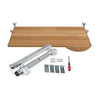 Under Desk Keyboard Tray with Smooth Metal Rail Multifunctal Armrest & Sto Shelf table Writing Solut in Walnut h