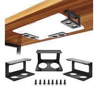 Under Desk Laptop Mount, Under Desk Shelf Bracket with Rubber Pad Compatible with Device Tall Maximum 3 Inch, Stainless Steel Under Desk Laptop Holder Tray for Laptop, MacBook, Playstation 4 & More