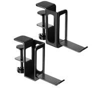 Under Desk Laptop Storage Tray - Steel Mount Bracket Holder, Adjustable Notebook Rack, Ventilated Computer Shelf Stand | Laptop Mount For Desk Workstation Setup Tidy Cable Management Solution