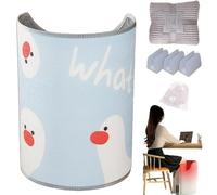 Under Desk Leg Warmer & Office Heater, 6 Heat Settings & 2H Timer for Personalized Warmth, 5-Second Quick Heat Foldable Blanket, Safe Low-Noise Foot Warmer (Stupid Duck)